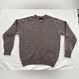 Vintage Abercrombie & Fitch Men's Gray Wool Crewneck Sweater